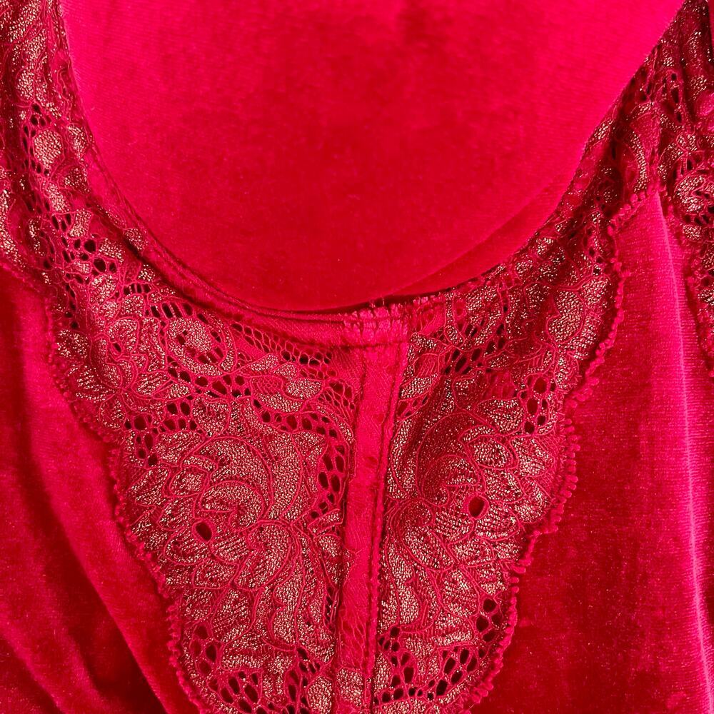 Victoria's Secret Red Velvet Lace Longline Bustier Corset Bra 34B - Picture 2 of 6